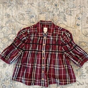 Maeve Shirred Yoke Crop Blouse